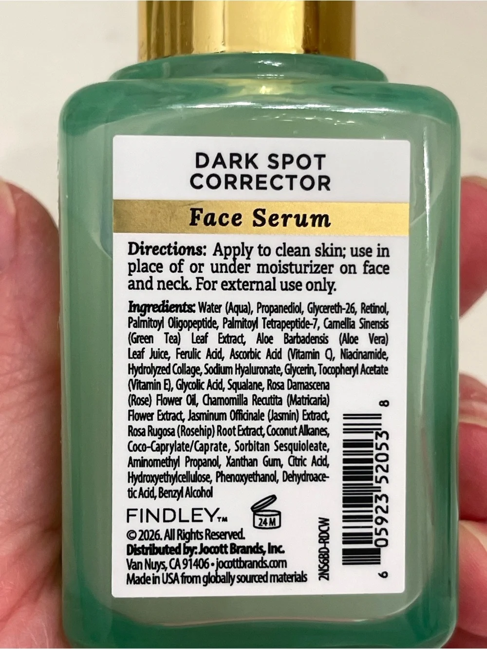 Finley Green and Gold Dark Spot Corrector Face Serum